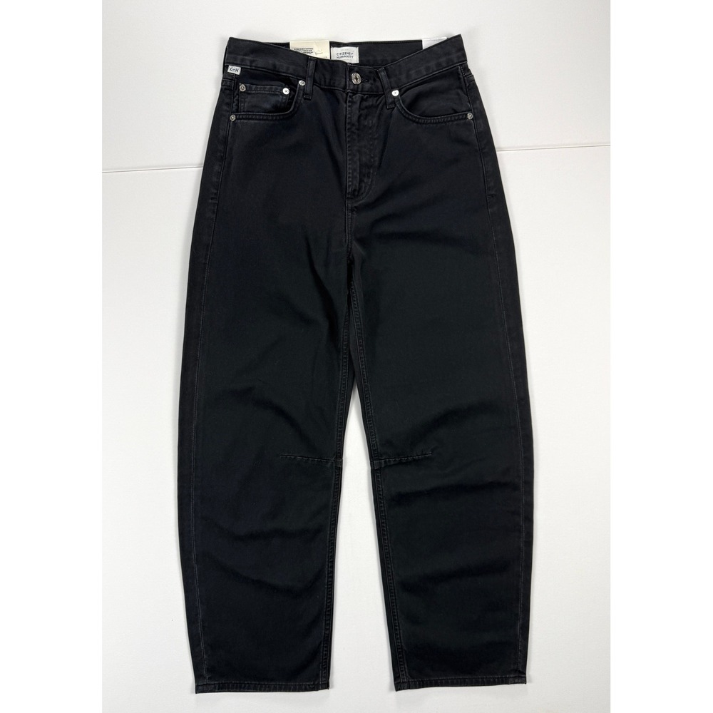 NWT Citizens of Humanity Miro Relaxed Jeans 25 Washed Black Barrel Leg #3006